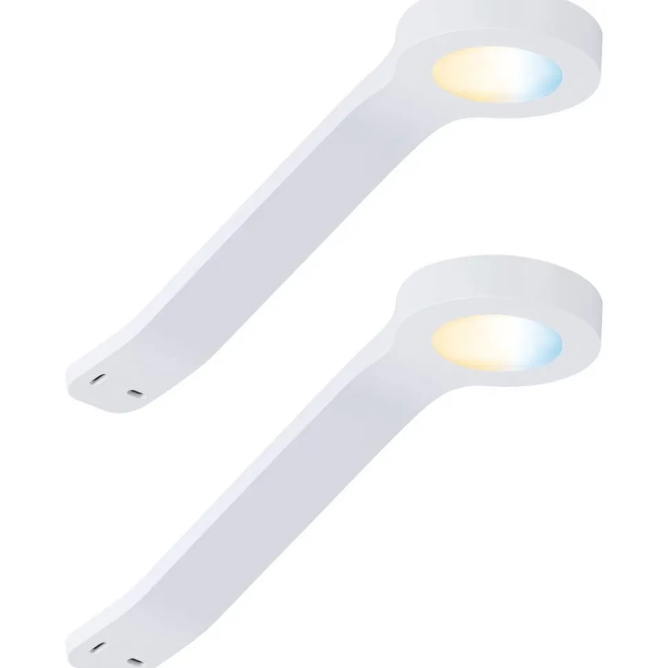 LED-kalustevalaisin Paulmann Clever Connect Mike, 2kpl, säädettävä värilämpötila, mattavalkoinen
