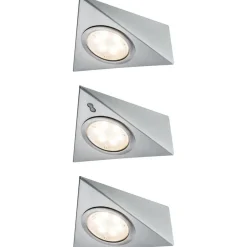 LED-kalustevalaisin Paulmann, 3kpl, 2.8W, 14x11cm, 170lm, harjattu rauta
