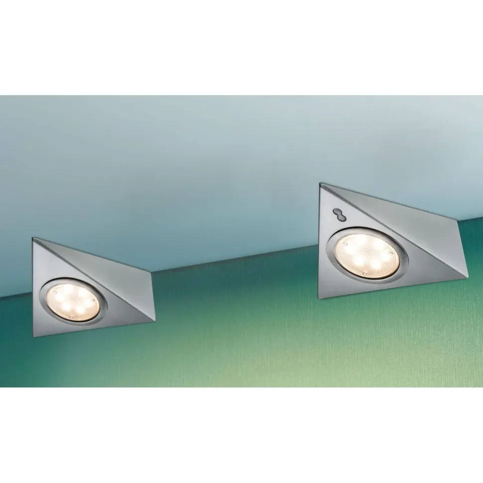 LED-kalustevalaisin Paulmann, 3kpl, 2.8W, 14x11cm, 170lm, harjattu rauta