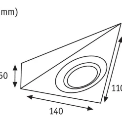 LED-kalustevalaisin Paulmann, 3kpl, 2.8W, 14x11cm, 170lm, harjattu rauta