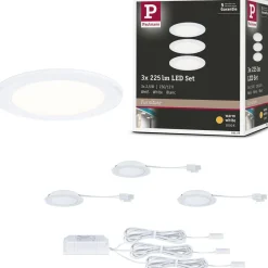 LED-kalustevalaisin Paulmann Ø65mm 3000K upotettava 2.5W 180lm kromi, 3kpl/pkt