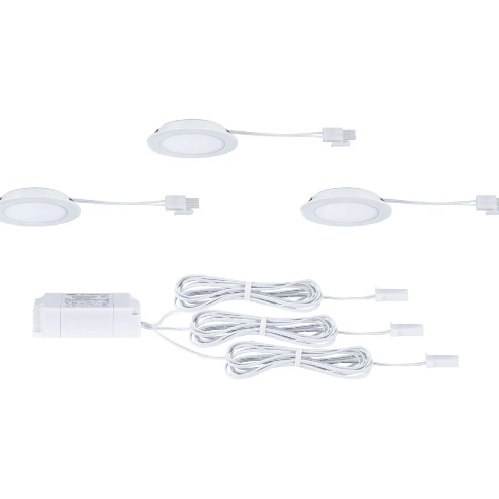 LED-kalustevalaisin Paulmann Ø65mm 3000K upotettava 2.5W 180lm kromi, 3kpl/pkt