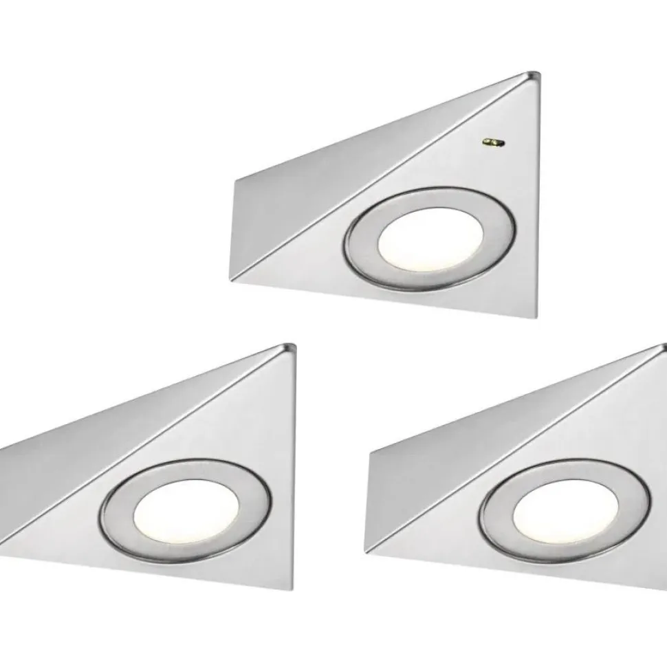 LED-kalustevalaisin Paulmann Trias 135x132mm 4000K liiketunnistin 2.7W 185lm harjattu rauta, 3kpl/pkt