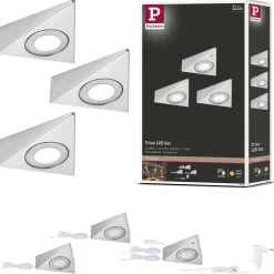 LED-kalustevalaisin Paulmann Trias 135x132mm 4000K liiketunnistin 2.7W 185lm harjattu rauta, 3kpl/pkt