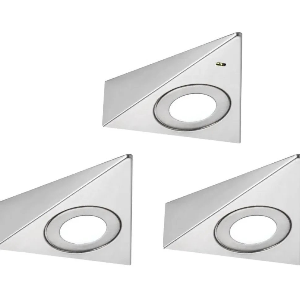 LED-kalustevalaisin Paulmann Trias 135x132mm 4000K liiketunnistin 2.7W 185lm harjattu rauta, 3kpl/pkt