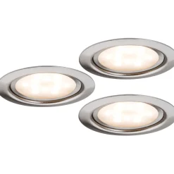 LED-kalustevalaisinsetti Micro Line 3x4,5W Ø 65 mm 3 kpl harjattu teräs