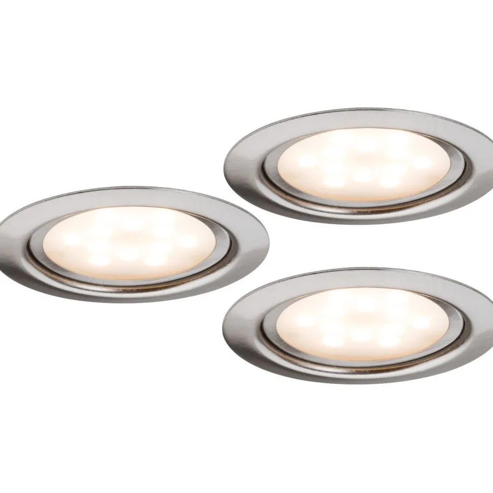 LED-kalustevalaisinsetti Micro Line 3x4,5W Ø 65 mm 3 kpl harjattu teräs