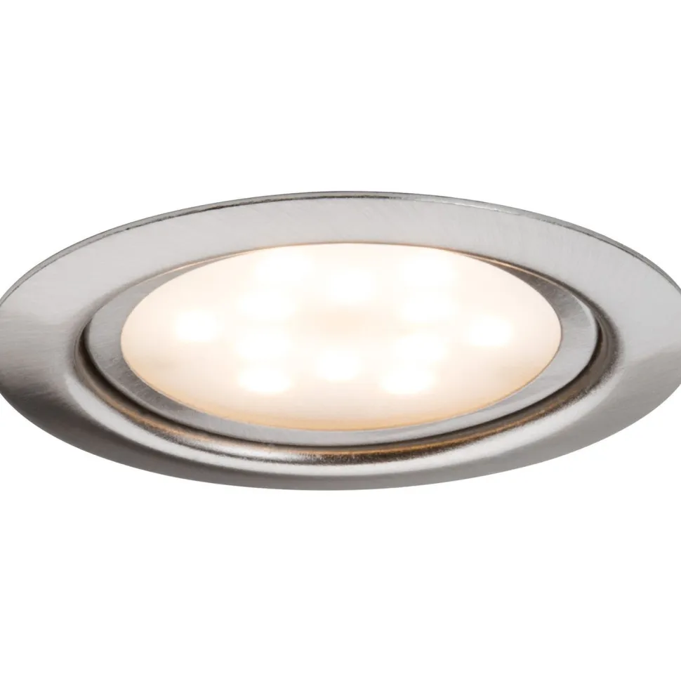 LED-kalustevalaisinsetti Micro Line 3x4,5W Ø 65 mm 3 kpl harjattu teräs