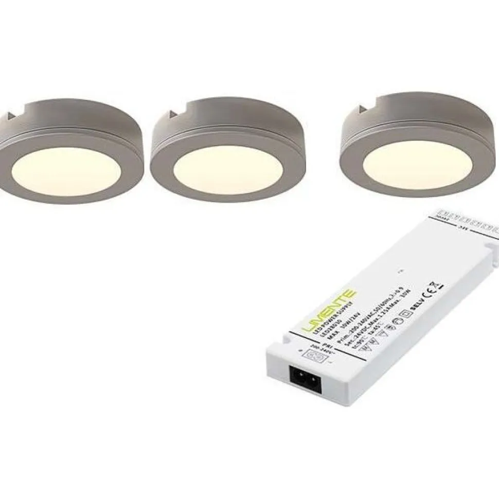 LED-kalustevalaisinsetti Limente LED-LENOX, 1x4W, 3000K, valkoinen
