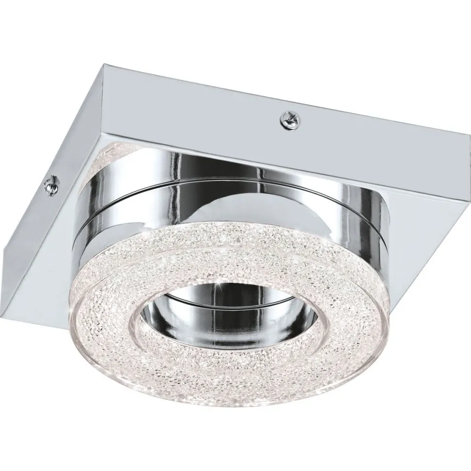 LED-katto-/seinävalaisin Eglo Fradelo 120x120mm kromi kristalli 95662