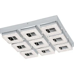 LED-katto-/seinävalaisin Eglo Fradelo 440x440mm 9-osainen kromi kristalli 95658