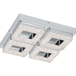 LED-katto-/seinävalaisin Eglo Fradelo 280x280mm 4-osainen kromi kristalli 95657