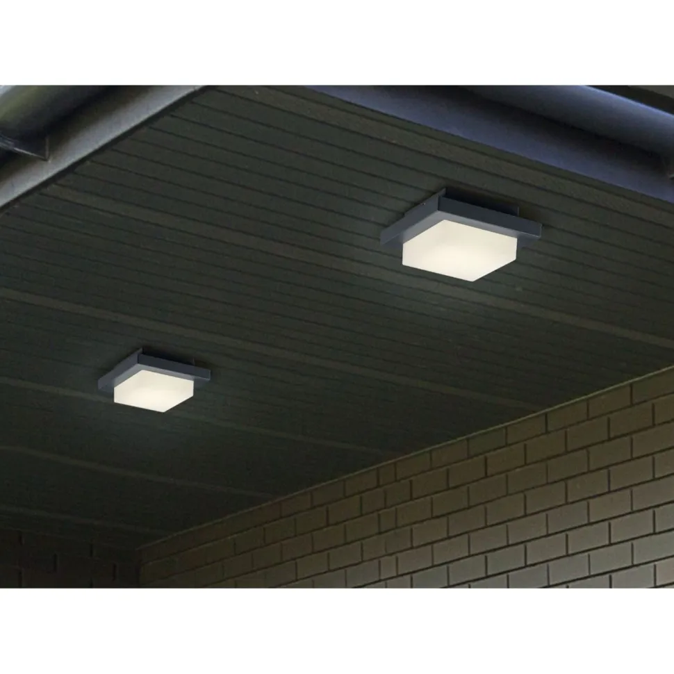 LED-katto-/seinävalaisin Hondo 140x140x65 mm antrasiitti