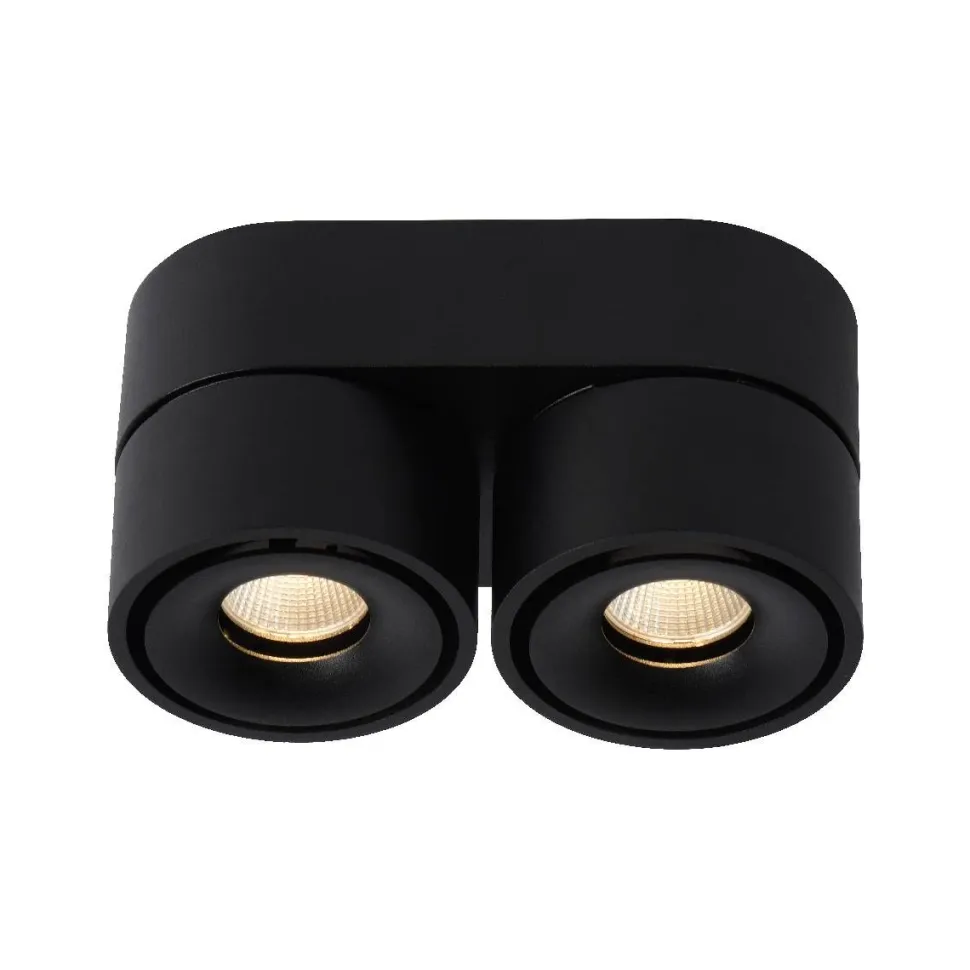 LED-kattospotti Lucide Yumiko 78x161mm 2x8W himmennettävä musta