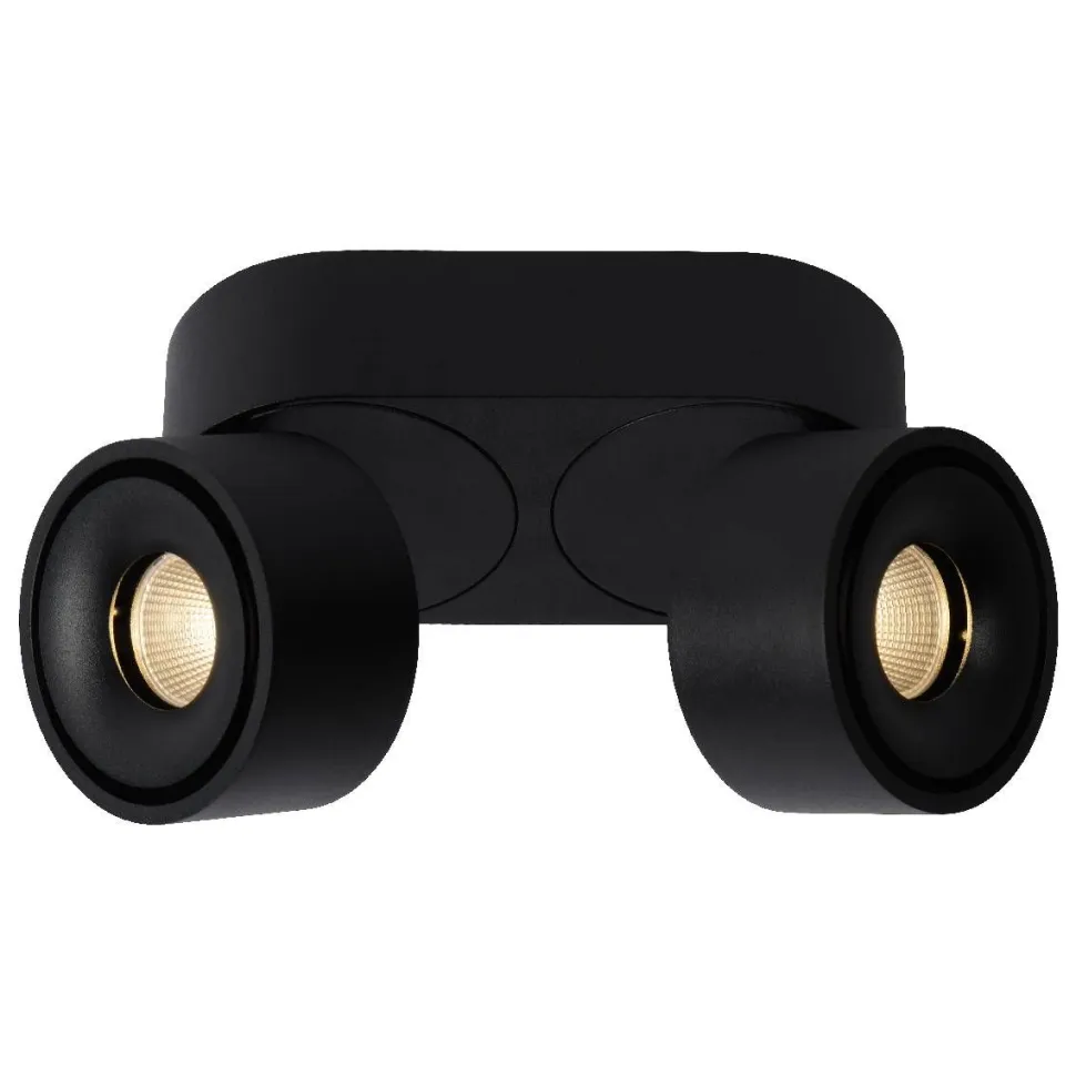 LED-kattospotti Lucide Yumiko 78x161mm 2x8W himmennettävä musta