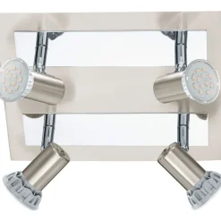 LED-kattospotti Rottelo 260x240 mm 4-osainen harjattu teräs/kromi