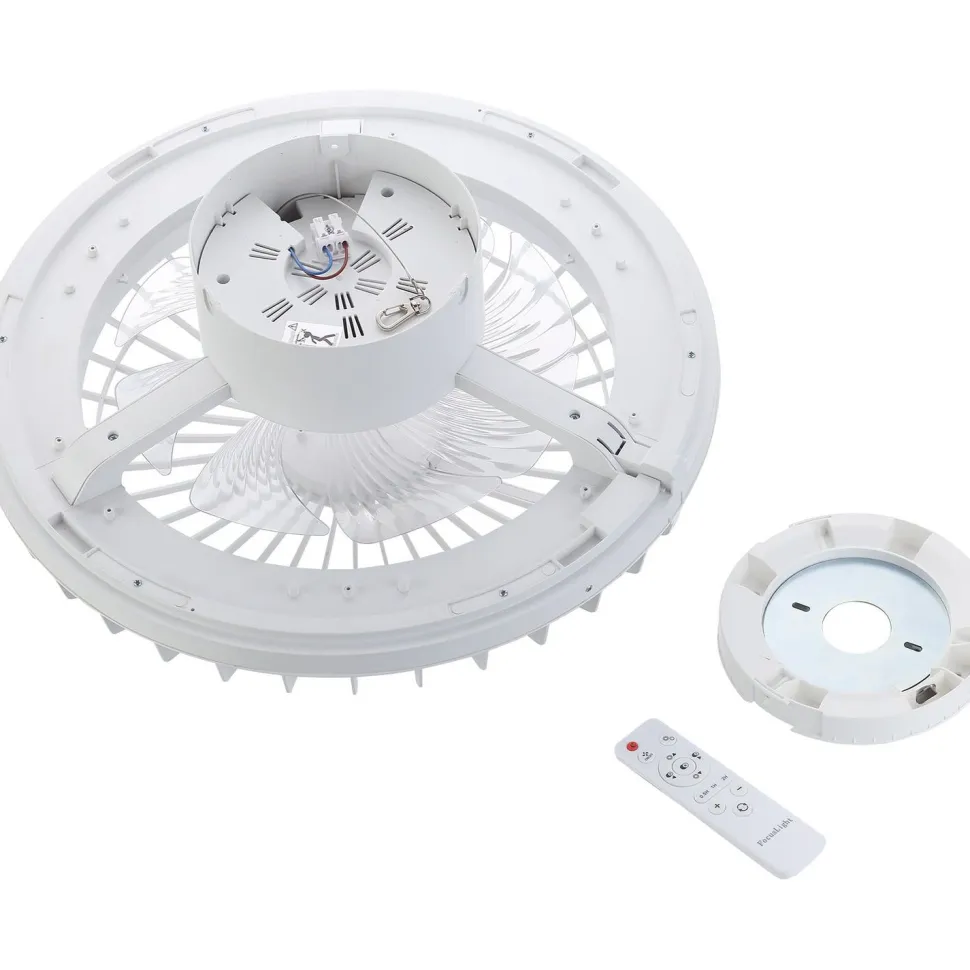 Led-kattotuuletinvalaisin FocusLight Milano Led Ø48cm, 2800lm, musta