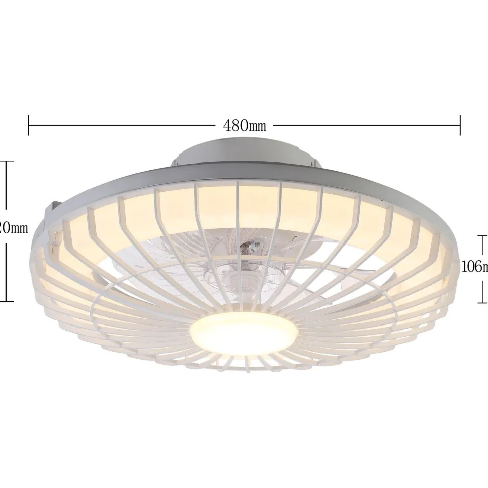 Led-kattotuuletinvalaisin FocusLight Milano Led Ø48cm, 2800lm, musta