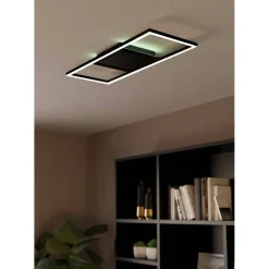 LED-Kattovalaisin Eglo connect.z Calagrano-z 21W 64x24x4,5cm RGBW musta/valkoinen
