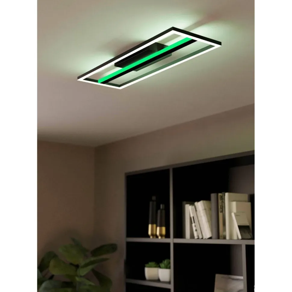 LED-Kattovalaisin Eglo connect.z Calagrano-z 21W 64x22x5cm RGBW musta/valkoinen