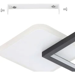 LED-Kattovalaisin Eglo Gafares 15W 33x33cm kaukosäädin musta/valkoinen