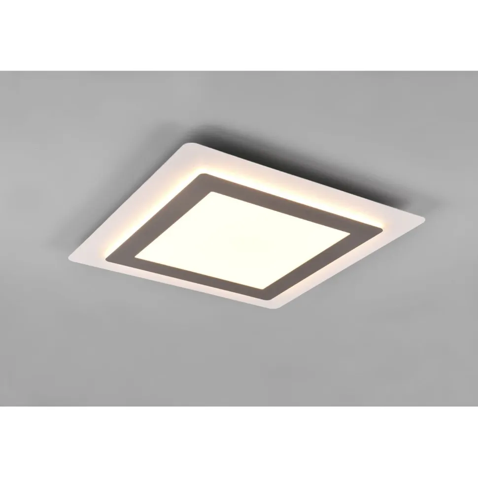 LED-kattovalaisin Trio Morgan, 45x45cm, mattamusta/kulta