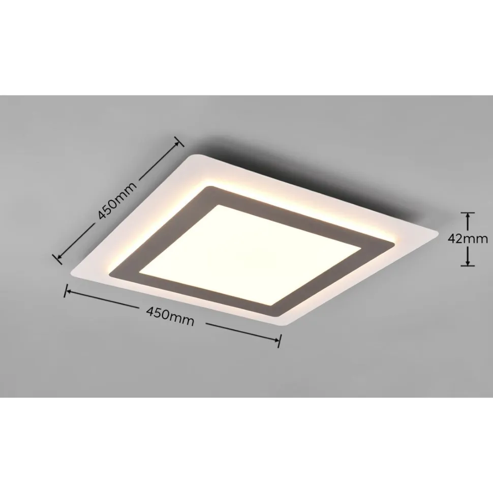 LED-kattovalaisin Trio Morgan, 45x45cm, mattamusta/kulta