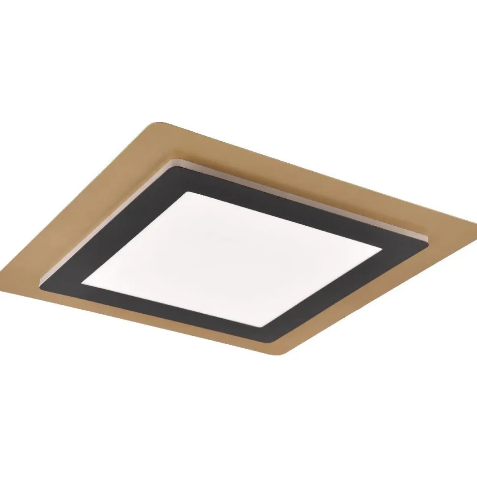 LED-kattovalaisin Trio Morgan, 45x45cm, mattamusta/kulta