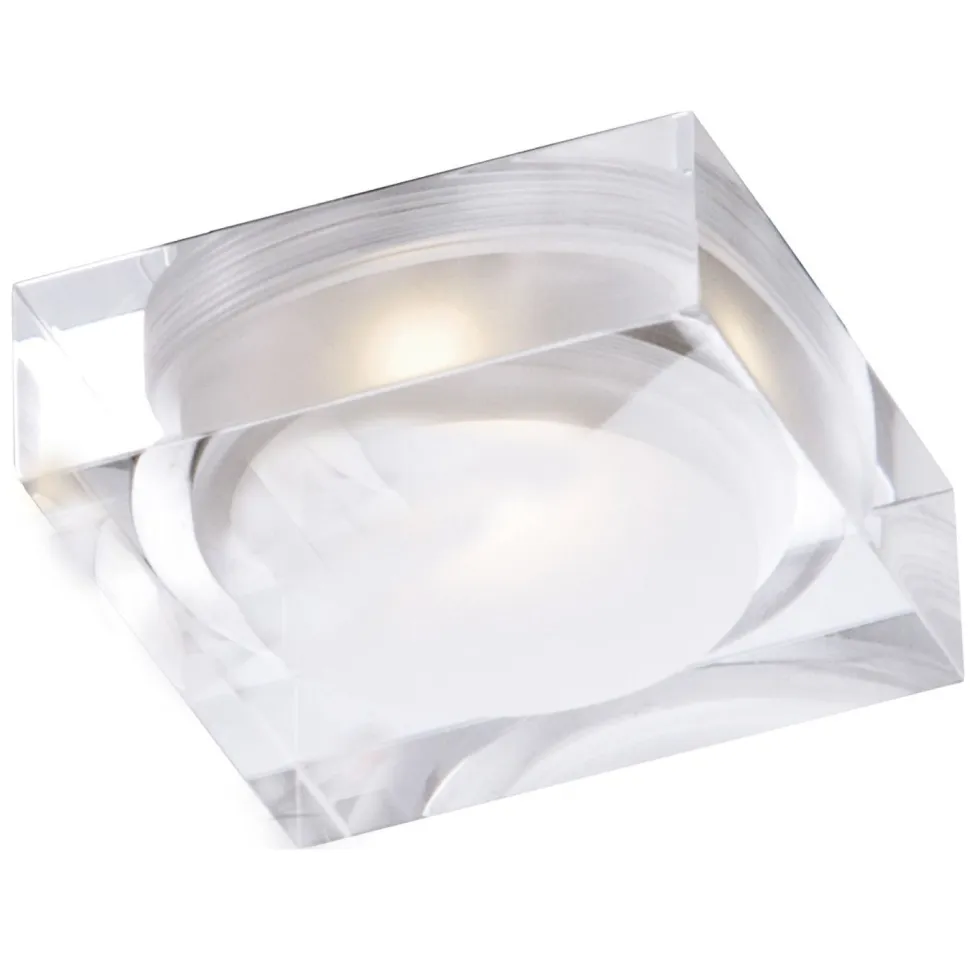 LED-kattovalaisin Vetro IP44 70x70x32 mm upotettava alumiini/akryyli