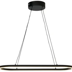 LED-kattovalaisin Aneta Lighting Oda, soikea, 75x30cm, musta