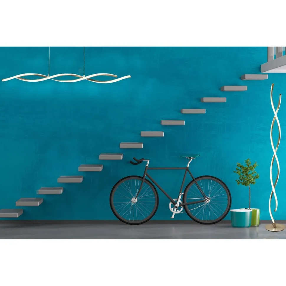 LED-kattovalaisin Aneta Lighting Swirl 109 teräs/valkoinen