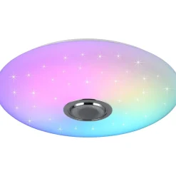 LED-kattovalaisin bluetooth-kaiuttimella Trio Musica Starlight RGBW 58cm valkoinen