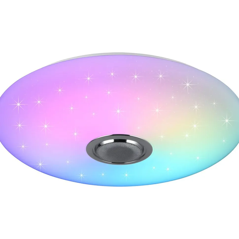 LED-kattovalaisin bluetooth-kaiuttimella Trio Musica Starlight RGBW 58cm valkoinen