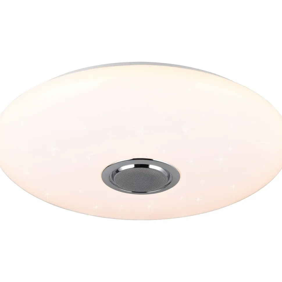LED-kattovalaisin bluetooth-kaiuttimella Trio Musica Starlight RGBW 58cm valkoinen