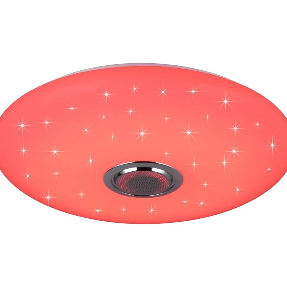 LED-kattovalaisin bluetooth-kaiuttimella Trio Musica Starlight RGBW 58cm valkoinen
