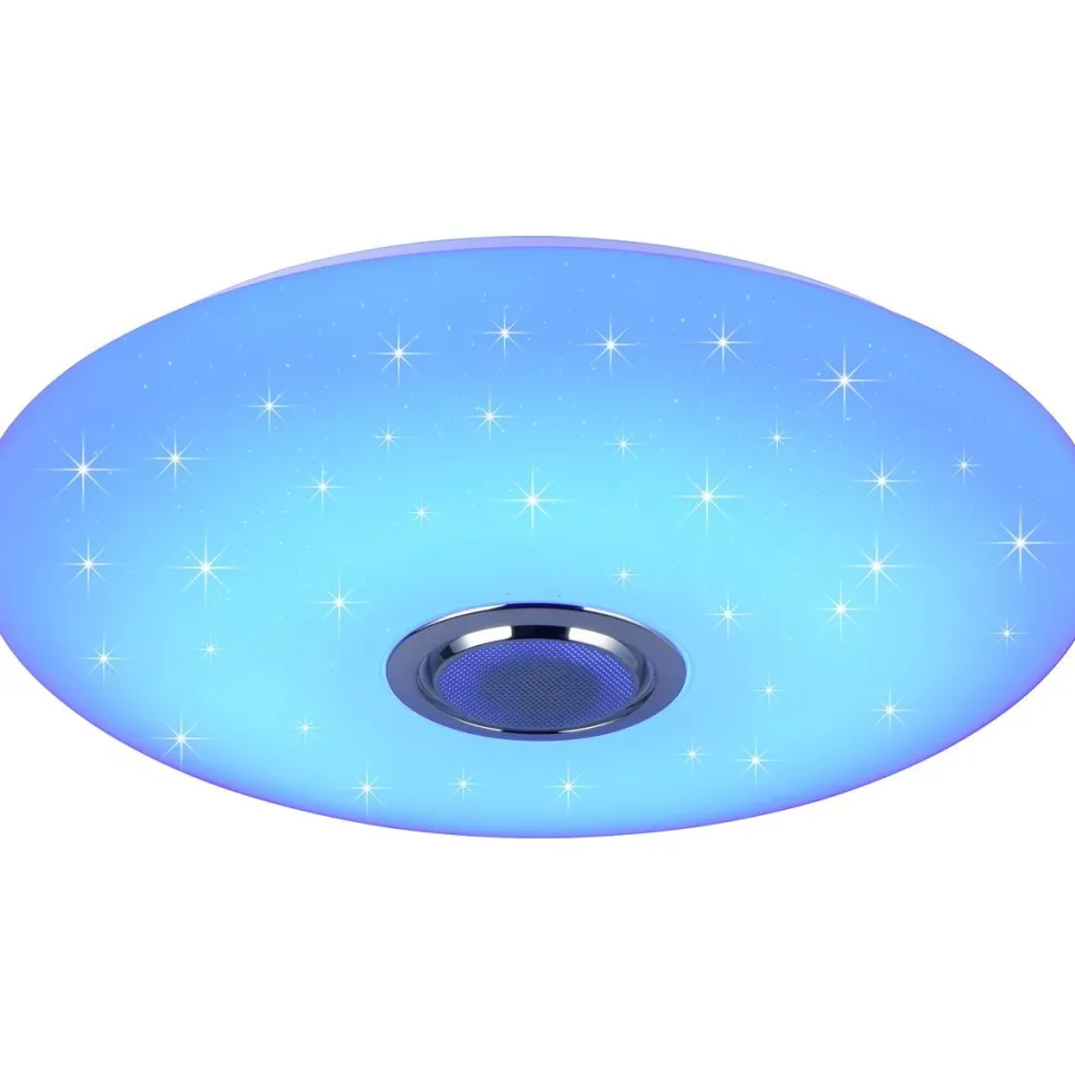 LED-kattovalaisin bluetooth-kaiuttimella Trio Musica Starlight RGBW 58cm valkoinen