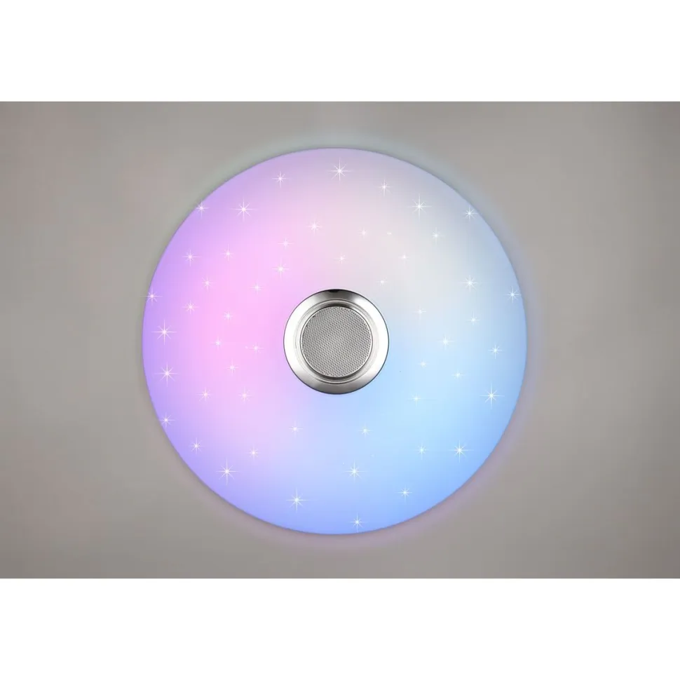 LED-kattovalaisin bluetooth-kaiuttimella Trio Musica Starlight RGBW 58cm valkoinen