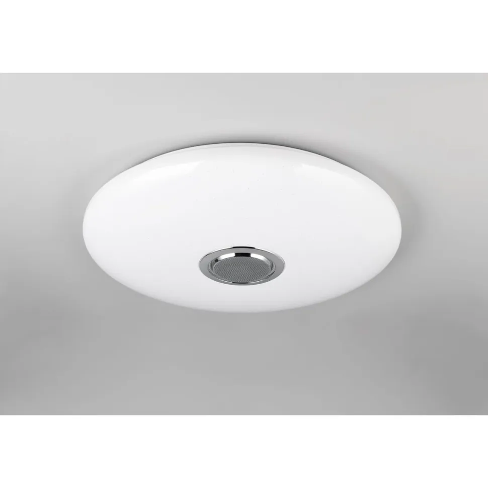 LED-kattovalaisin bluetooth-kaiuttimella Trio Musica Starlight RGBW 58cm valkoinen