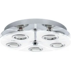 LED-kattovalaisin Cabo Ø 350x70 mm kromi/kirkas/valkoinen