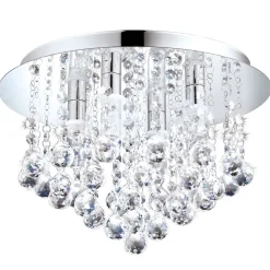 LED-kattovalaisin Eglo Almonte 8x3W Ø500x300 mm G9 IP44 himmennettävä kromi/kirkas
