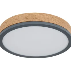LED-kattovalaisin Globo Doro 30cm,12W, 3000K, harmaa/puu