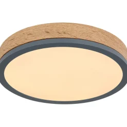 LED-kattovalaisin Globo Doro 30cm,12W, 3000K, harmaa/puu