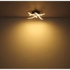 LED-kattovalaisin Globo Evita 43x43cm, 3000K, musta/ruskea