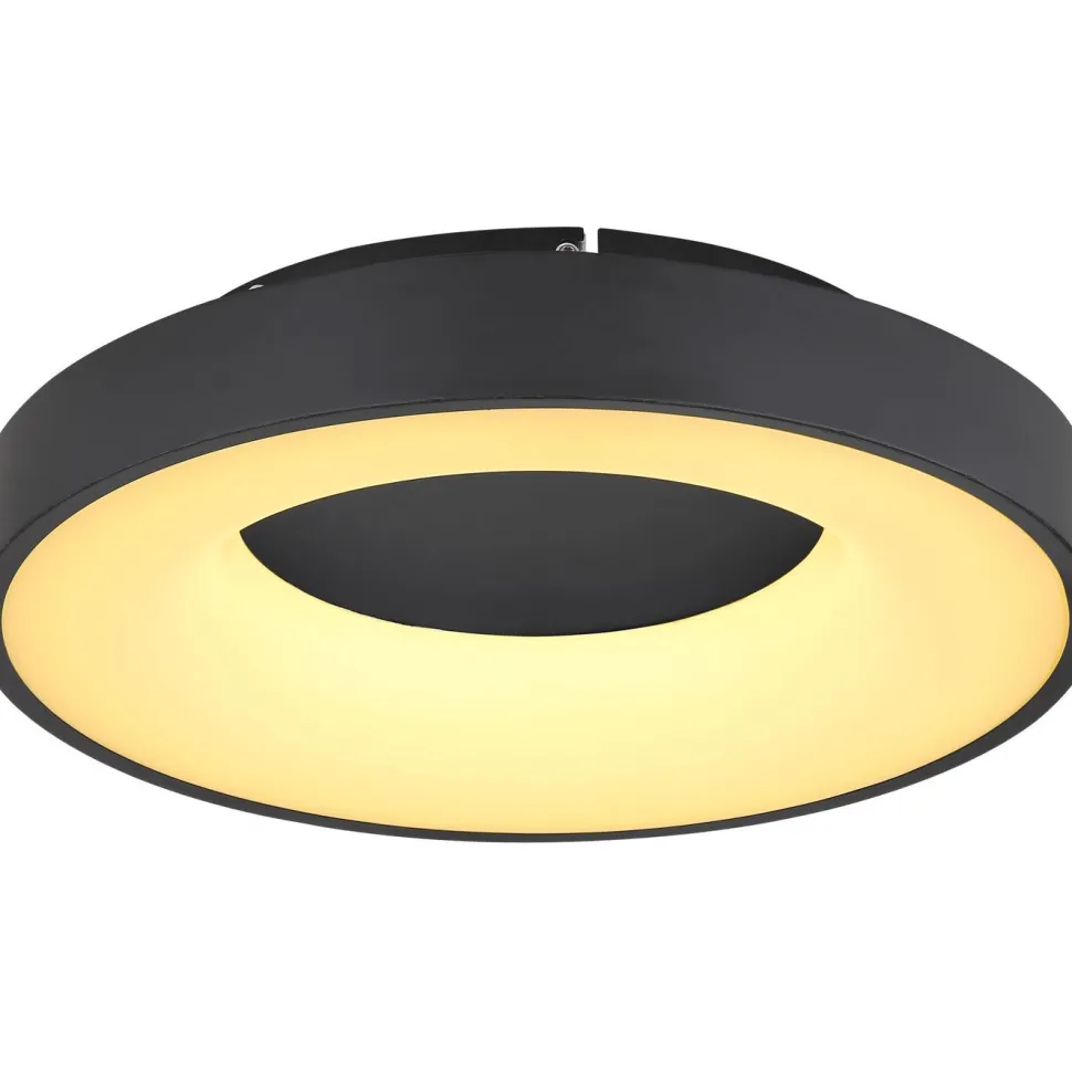 LED-kattovalaisin Globo Jolli Ø40cm, 2700-6000K, himmennettävä, musta