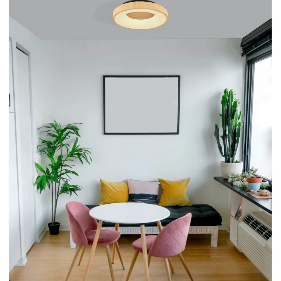 LED-kattovalaisin Globo Jolli Ø40cm, 2700-6000K, himmennettävä, musta