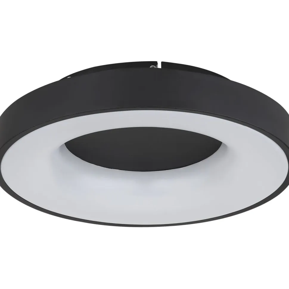 LED-kattovalaisin Globo Jolli Ø40cm, 2700-6000K, himmennettävä, musta