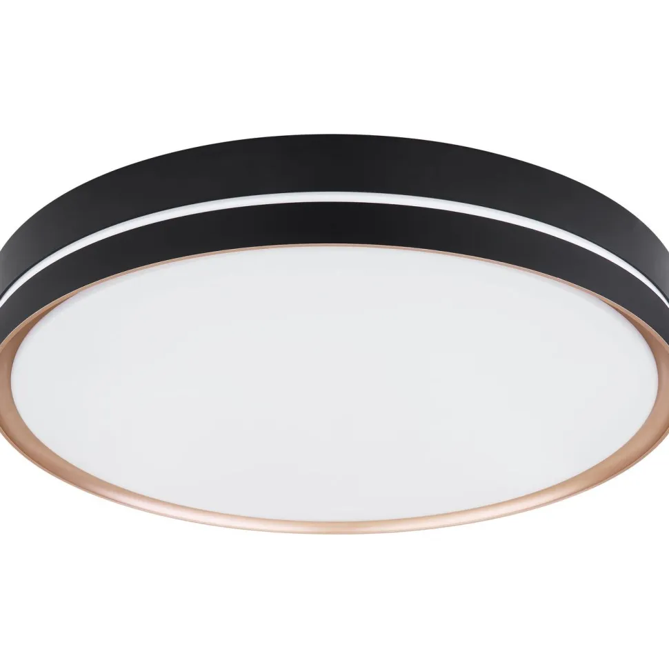 LED-kattovalaisin Globo Manni Ø38.5cm, 2700-6000K, himmennettävä, musta/pronssi