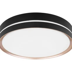 LED-kattovalaisin Globo Manni Ø38.5cm, 2700-6000K, himmennettävä, musta/pronssi