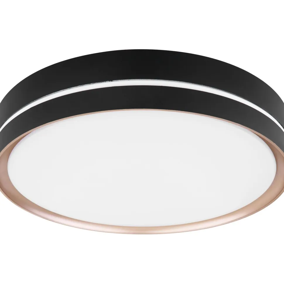 LED-kattovalaisin Globo Manni Ø38.5cm, 2700-6000K, himmennettävä, musta/pronssi