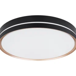 LED-kattovalaisin Globo Manni Ø38.5cm, 2700-6000K, himmennettävä, musta/pronssi